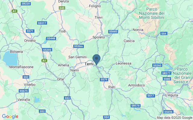 Kaart met locatie Cascata delle Marmore